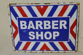 Enamel Porcelain Barber Vintage Style Advertising Sign Razor Hair