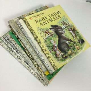 8 Vintage Little Golden Books About Animals Hardcovers