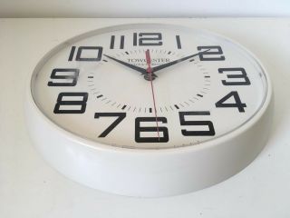 Vintage Retro Oval Mid Century 60s 70s Wall Clock Towchester Cream Black MCM 4