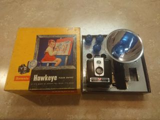 Vintage Kodak Brownie Hawkeye Camera Flash Model With Kodalite Flash & 5 Bulbs