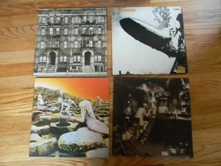 4 Led Zeppelin Vintage Vinyl Lps Jimmy Page Robert Plant & Co All Classics