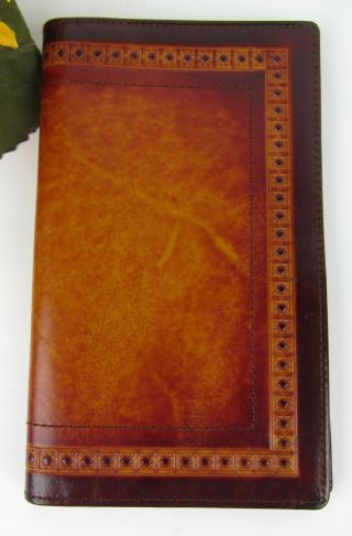 Vintage Leather Day - Timer Wire Bound Planner Cover Pocket Size Made U.  S.  A.