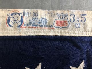 5 Vintage 48 Star American Flag Usa U.  S.  A.  Bull Dog Flag Size 3x5