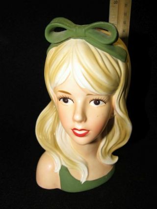 Vtg Japan Ceramic Teen Lady Head Vase 6 " E3144