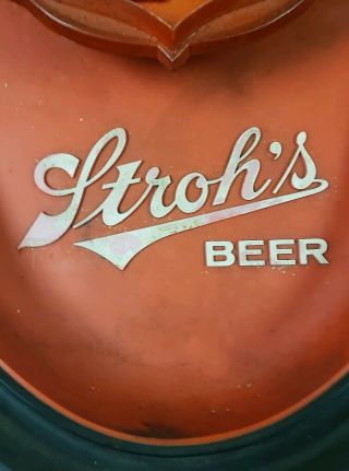 Vintage Stroh ' s Brewery Beer Advertising Sign 3