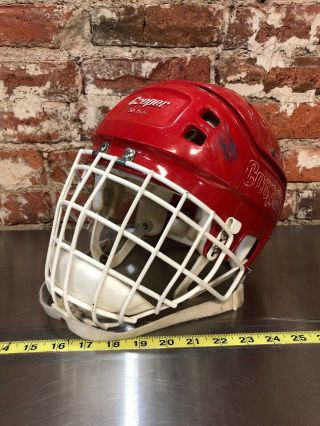 Vintage 80s Cooper Sk 600 Adult Hockey Helmet With Cage Red