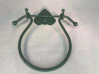 Vintage Hand Towel Ring Holder Green Ivy Leaf Design