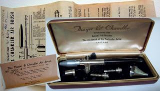 Vintage Thayer & Chandler Airbrush Left Hand W/ Directions,  Case,  Box—no.  80942a