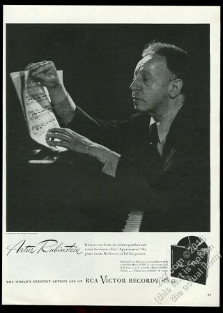 1946 Artur Rubinstein Photo By Yousuf Karsh Rca Victor Records Vintage Print Ad