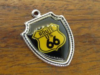 Vintage Sterling Silver Us Route 66 Will Rogers Highway Travel Shield Charm E 17