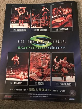 Vintage 2004 Wwf Summerslam Ppv Poster Print Ad Chris Benoit Eddie Guerrero Wwe