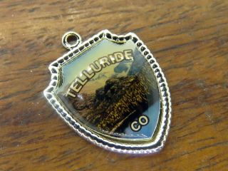 Vintage Sterling Silver Telluride Colorado State Travel Shield Charm E 17