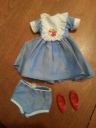 Vintage Doll Clothes - Blue Dress With Shoes For Pepper (tammy 