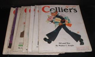 Lqqk 9 Vintage 1930s/1941 Colliers Ads,  Old News,  Illustrated Fiction