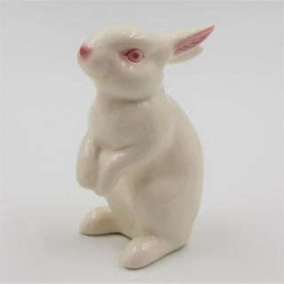 Goebel Bunny Rabbit Figurine Pink Eyes Vintage Made In West Germany 3 " Tall