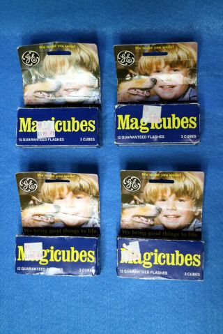 Vintage Ge Magicubes - For X Type/110/big Shot Cameras.  (4) - 3 Packs.  48 Flashes