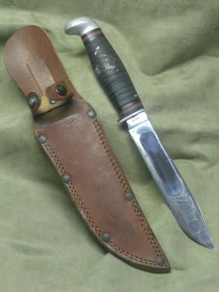 Vintage Case Xx 325 - 6 Usa Fixed Blade Hunting Knife W/ Sheath