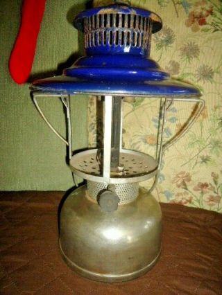 Vintage American Gas Machine Co. ,  Ready - Lite Gas Lantern Blue No Glass Restore