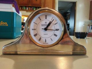 Vintage International Silver Co.  Silver Plated Mantle Clock Quartz