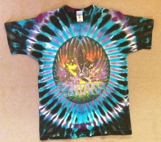 Vintage Concert Tye Dye Shirt Carlos Santana - River Of Colors 1997 (l)