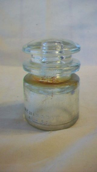 Vintage Hemingray Clear Glass Insulator 10 - 59,  Made In The Usa