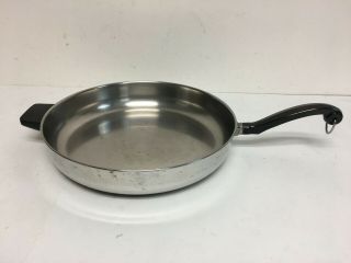 Vintage 12 " Farberware Saute Frying Pan Skillet Stainless Steel Aluminum Clad