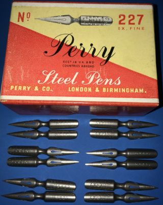 Perry 227 Ef Vintage Pen Nibs.  Fabulous Nibs.  British Made.  Only 19 Nibs Left