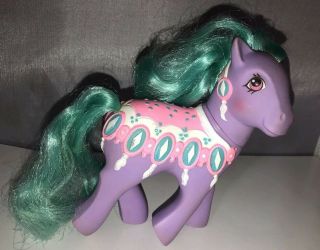 Vintage G1 My Little Pony Merry Go Round Carousel Sparkler Purple Pony 1989