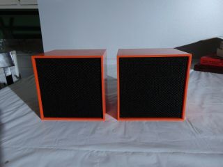Vintage Retro Cube Speakers 6 " X 6 " X 5.  25 "