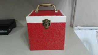 Vintage 45 Record Carrier Case Red White And Gold Web
