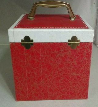 Vintage 45 Record Carrier Case Red White And Gold Web 3