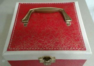 Vintage 45 Record Carrier Case Red White And Gold Web 5