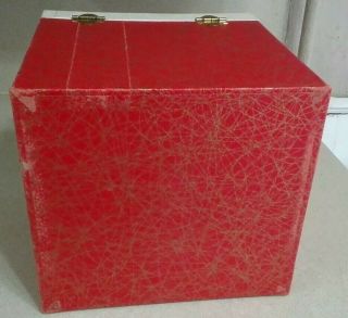 Vintage 45 Record Carrier Case Red White And Gold Web 7