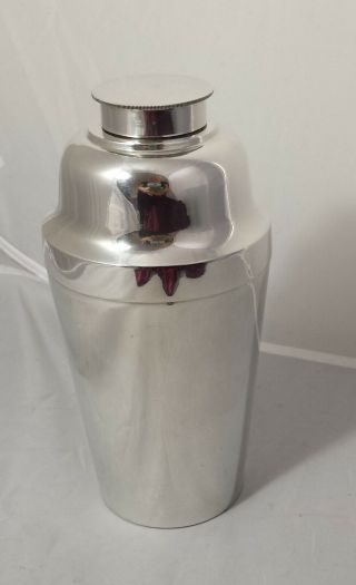 Vintage 1930s Art Deco Walker & Hall Silver Plated 7½ " Cocktail Shaker