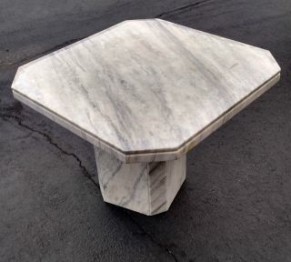 2 Pc Antique Vintage Octagon Solid Marble Table Pedestal Pick Up Only Nj