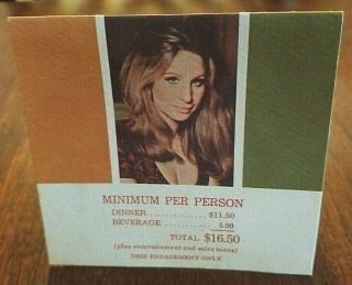 1970 Vintage Barbra Streisand Club Performance Table Topper Barbara Promo