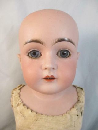 Antique German Bisque Doll Early Kestner Size 8 Kid Leather Body No Arms 20 "