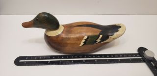 1987 Frank Beall Salesman Wood Carved Mason Mallard Drake Duck Hunting Decoy