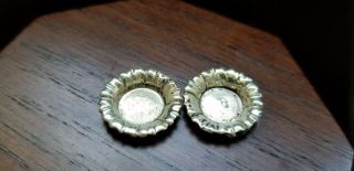 Vintage Dollhouse Miniature Sterling Silver Ruffle Edge Bowls By Cini Marked