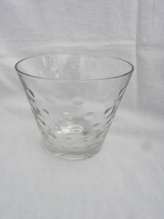 Vintage Retro Hazel Atlas Clear Glass Bubble Dot Ice Bucket Or Bowl