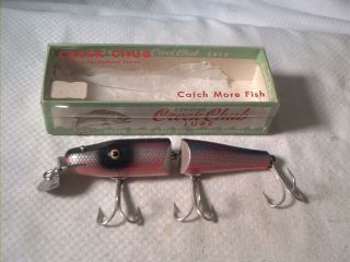 Vintage Old Wood Fishing Lure Creek Chub Jointed Pikie Dace Te W/ Box Special
