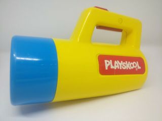 Playskool Flashlight Vtg Yellow W/ Red Green 1986 Color Changing Filter
