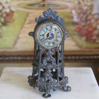 Antique Dollhouse Simon Et Rivollet Clock Victorian Miniature Penny Toy France