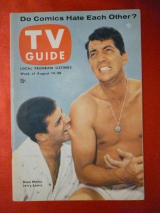 Pittsburgh August 14 - 20 Tv Guide 1954 Jerry Lewis Dean Martin Abbott Costello