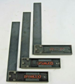 Three (3) Vintage Stanley No.  12 - 8 " Cast Iron Try Squares