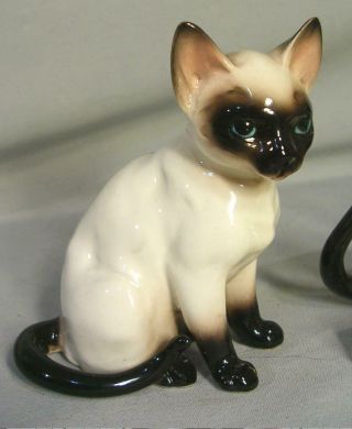 Vintage NORCREST Pair (2) Siamese Cat Kitten Figurines playing 2