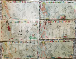 43 UNCUT NEWSPAPER PAPER DOLLS ' COLOR ' N CUT - OUT DOLL BY BETTY LANE ' 1973 4