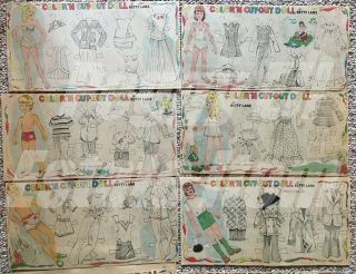 43 UNCUT NEWSPAPER PAPER DOLLS ' COLOR ' N CUT - OUT DOLL BY BETTY LANE ' 1973 6