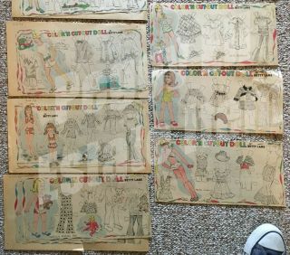 43 UNCUT NEWSPAPER PAPER DOLLS ' COLOR ' N CUT - OUT DOLL BY BETTY LANE ' 1973 8