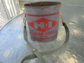 Vintage H&i Metal Wading Minnow Bucket With Strap And Large Logo No 2/0